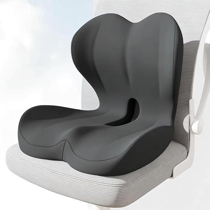 Seat Cushion for Truck Driver | Office Chair Seat Cushions for Office Chair with L-Shaped Ergonomic Design | Memory Foam Chair Cushion for Long Sitting Office Worker