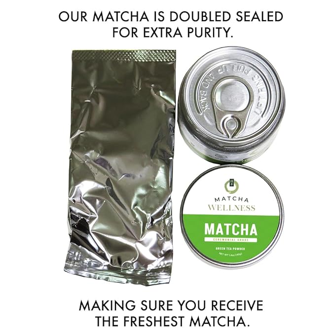 Matcha Wellness Ceremonial Grade Matcha Powder – Organic First Harvest Japanese Green Tea from Kyoto – 1.4oz – No Sugar, No Additives, No Gluten