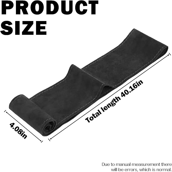40.16-Inch Suede Leather Stitch Steering Wheel Wrap, Suitable for Car Steering Wheels with A Diameter of 15 Inches, Including Sewing Needles, Hand-Stitched