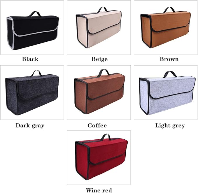 Car Storage Bag, Car Soft Storage Box Trunk Bag Travel Storage Organizer Holder Car Accessories Deep Grey