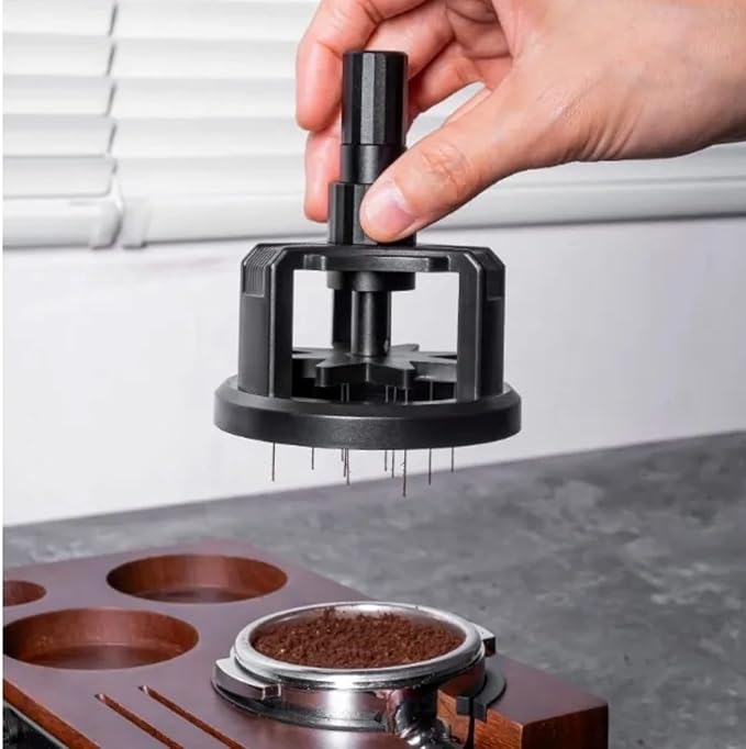 58mm WDT Espresso Tool – Adjustable Height Coffee Distributor & Leveler with Magnetic Base – 10 Stainless Steel Needles for 58mm Portafilters, Barista Espresso Stirrer & Even Extraction