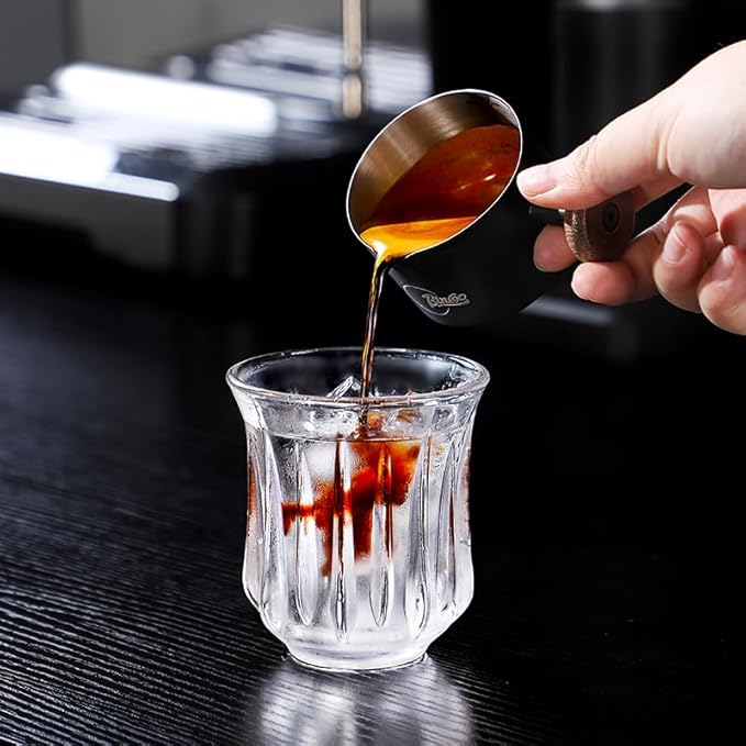 Bincoo Espresso Measuring Cup - Stainless Steel Coffee Dosing Cup 90ml/3oz with Handle & Scale,Perfect for Espresso Extraction & Coffee Beans, Barista Accessories for Coffee Lovers