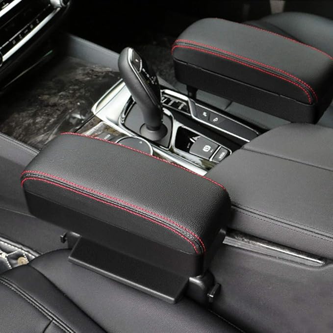 Car Armrest Storage Box, Universal Car Center Console Arm Rest Cushion with Adjustable Height, Car Seat Gap Filler Organizer, Car Armrest Support Elbow Pad for Most Car Models