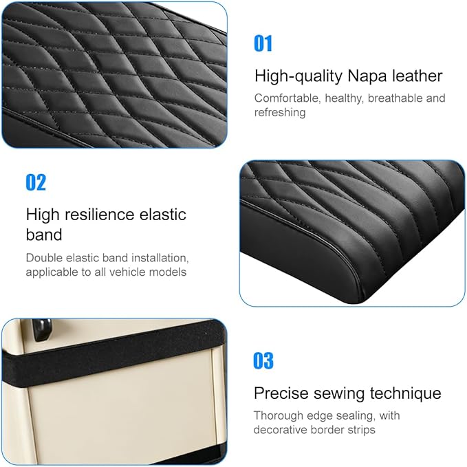 BESULEN Car Center Console Cover, Memory Foam Scratch & Wear Resistant Vehicle Armrest Storage Box Cushion Pad, Auto Interior Middle Console Protector, Universal for Sedan RV Pickup (Black)