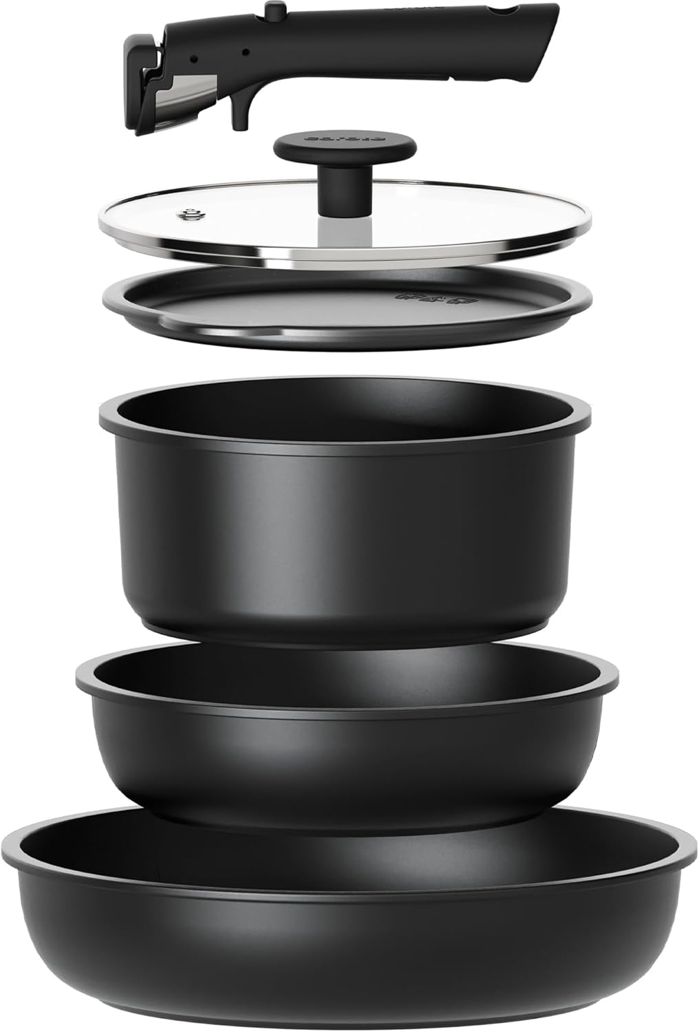 CAROTE 5pcs Pots and Pans Set Non stick,Cookware Set Detachable Handle,kitchen essentials,RV kitchen pot and pan,Induction Cookware,Oven Safe,PFOA PFOS FREE,Blue