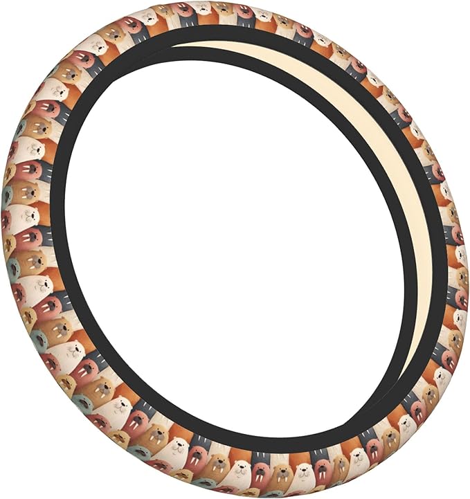Car Steering Wheel Cover 15 Inch Leather Breathable Universal Auto Steering Wheel Protector Fit Auto Suvs Van Truck - Playful Walrus Wonders 3