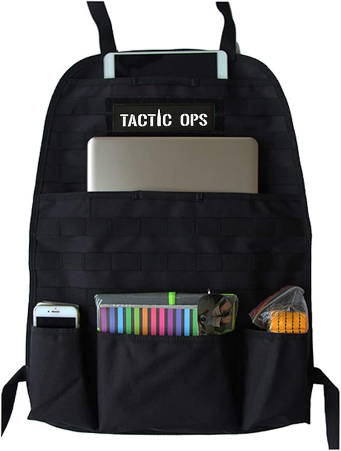 Tactical Car Seat Organizer - Car and Truck Molle Pouches and Storage -Vehicle Organizer - Muti-Pocket Seat Storage Bag