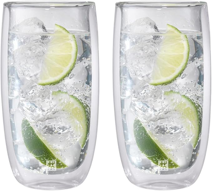 Zwilling J.A. Henckels 39500-120 Double Wall Glasses, 16.5 fl oz (470 ml), Set of 2, Tumbler, Highball, Heat Resistant, Double Wall Construction, Cup