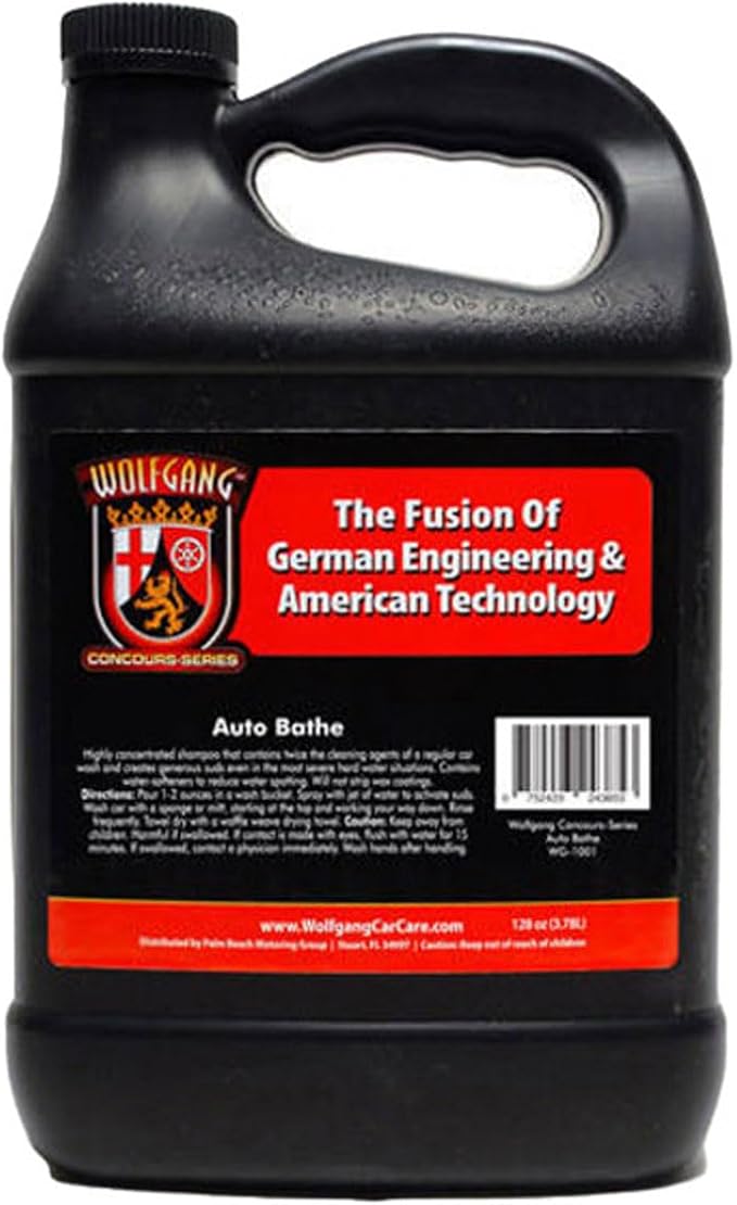Wolfgang Auto Bathe | Premium Car Wash Shampoo | Deep Cleans & Enhances Paint Protection | Gentle Formula for Automotive Finishes | WG-1002 | 128oz