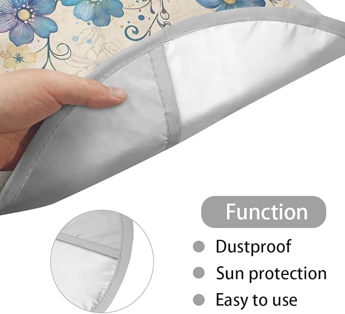 Hummingbird Peach Blossom Blue Pattern Steering Wheel Sunshade Cover Steering Wheel Cover for Sun Protection Steering Wheel Sunblock Cover Interior Accessories for SUV Truck Car Van