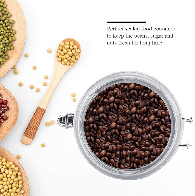 Stainless Steel Coffee Container Vacuum Sealed - Large Capacity Storage Jar for Coffee Beans Tea Sugar with Airtight Seal 1200ml Food Grade Metal Canister for Bean Storage