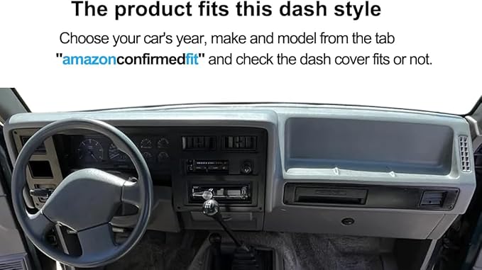 Dash Cover Mat Custom Fit for Dodge Dakota, Dashboard Cover Pad Carpet Protector F135 (Black)