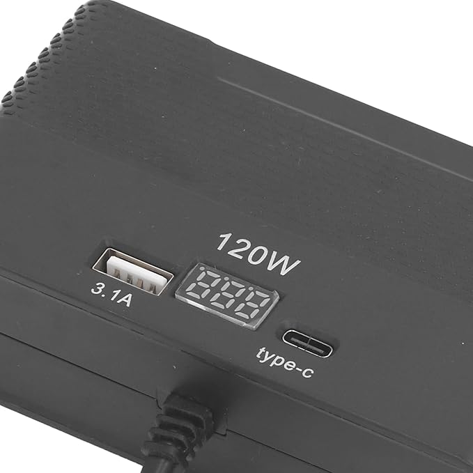 SUNGOOYUE Car Cigarette Lighter Splitter, Durable Efficient Vehicle Charger with Voltage Display, USB TypeC Port - Suitable for All Car Owners