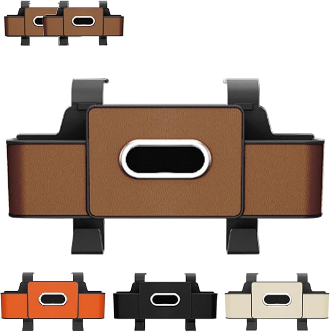 Upgraded Car Organizers and Storage Box, 1/2PCS Multifunctional Headrest Backseat Organizer with 2 Cup Holders, Tissue Box and Hooks, Smart Over-Seat Car Organizer for Most Vehicles (Brown*1)