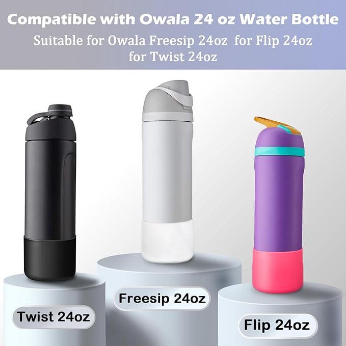 2-PCS Silicone Boot for Owala 24 oz Water Bottle, Accessories for Owala 24oz Boots - Protector Sleeve Anti-Slip & Scratch Rubber Bottom Cover for Free Sip,Twist,Flip Water Bottles