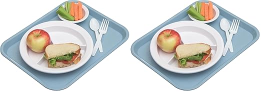 Carlisle FoodService Products CT101459 Café Standard Cafeteria/Fast Food Tray, 10" x 14", Slate Blue (Pack of 2)