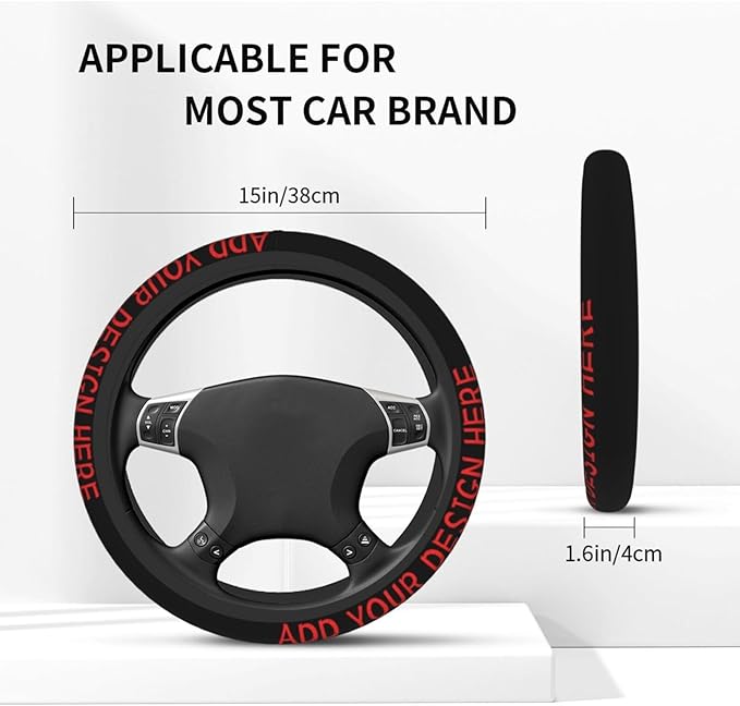 Custom Steering Wheel Cover Personalized Add Photo Text Steering Wheel Covers Car Protector Accessories Universal 15 Inch