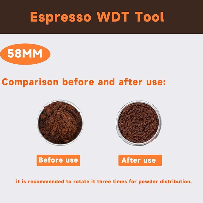 58mm WDT Tool ，Espresso Stirrer Distribution Tool,Compatible with E61, Flair 58, ECM etc.Portafilter 58mm,Adjustable Height,with Magnetic Suction