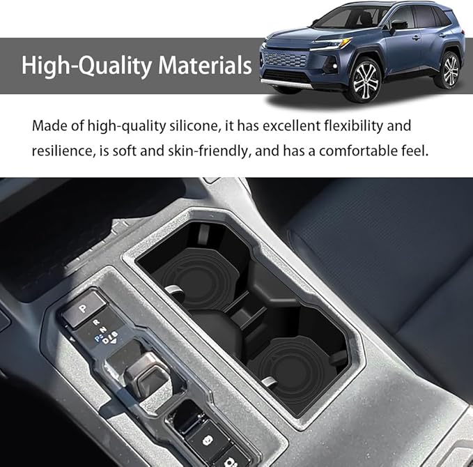 Center Console Cup Holder Inserts for RAV4 2026 Silicone Material Waterproof Anti-Slip Base Drink Holder Protector Custom Cup Holders RAV4 Accessories (Center Console Cup Holder)