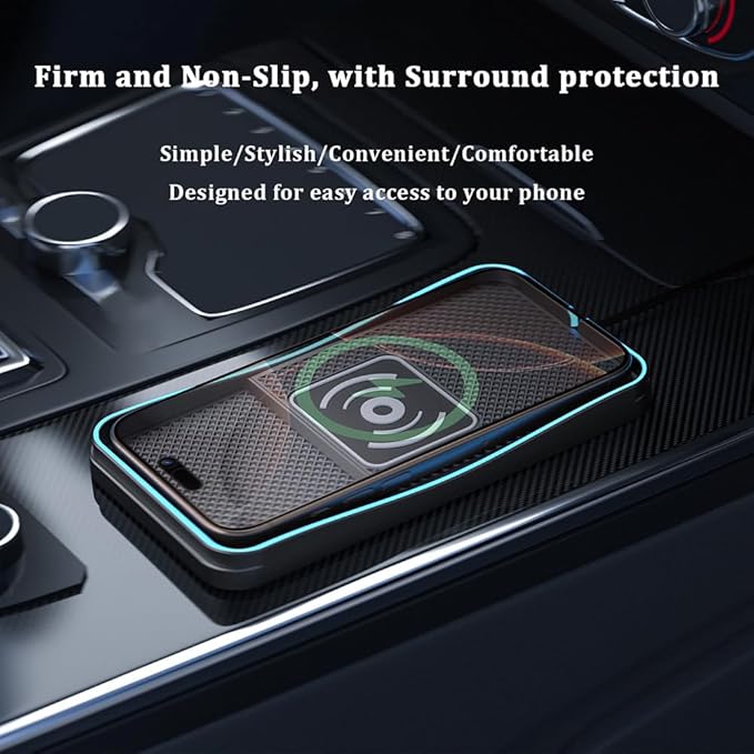 Car Wireless Charger Pad for Acura TLX 2015-2025, Type-C/USB 20W Fast Wireless Car Charger Pad Non-Slip Cordless Charging Mat,A-30cm Cable Type-C Plug