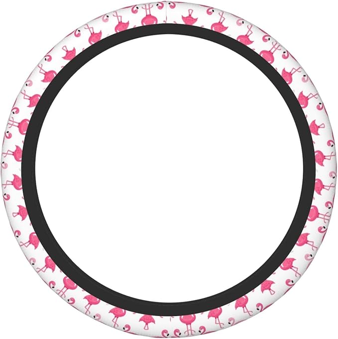 Flamingoes Art Pattern Universal Fit Steering Wheel Cover for Car, Truck, and SUV, Durable Steering Wheel Protection
