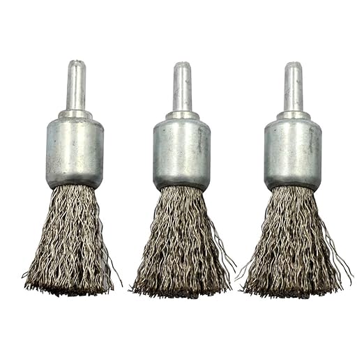 DGOL 5 Packs 3/4 inch Stainless Steel Wire Knot End Brush with 1/4 inch Round Shank for Drill Not for Die Grinder