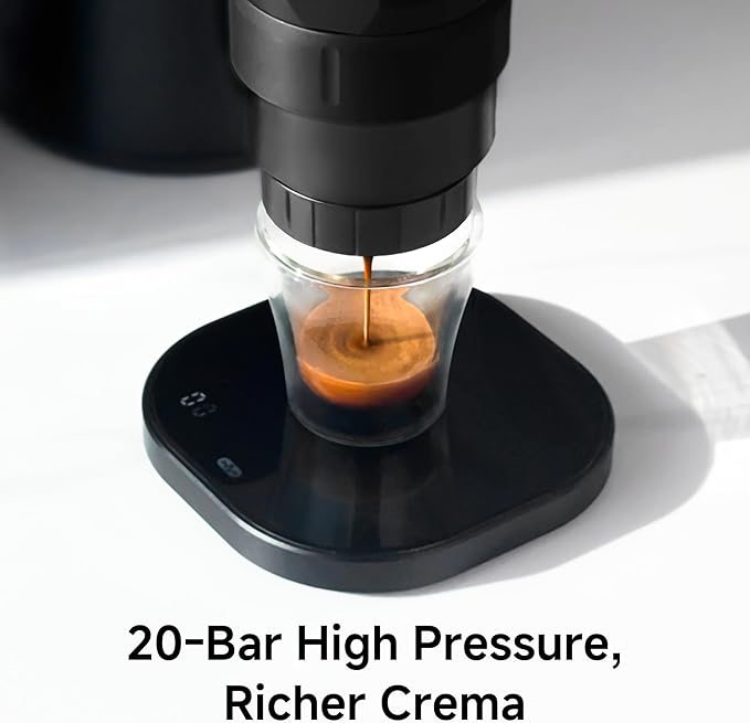 HIBREW H4C Classic - Portable Electric Espresso Maker, USB-C Rechargeable for Coffee Pods & Ground Coffee, Compact for Home and Travel (Black)