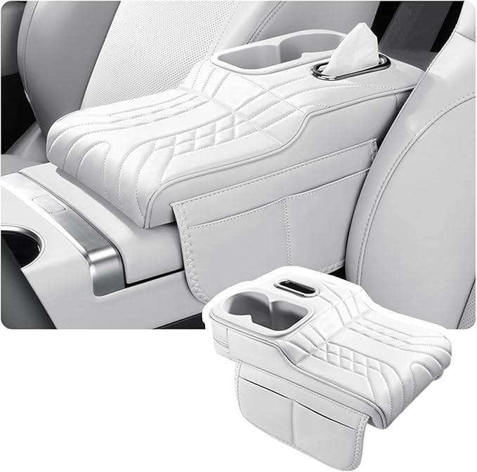 Car Armrest Cover for Jeep Grand Cherokee 4xe 2022 2023 2024 2025 2026, Center Console Cover Mat Armrest Seat Box Cover Cushion Console Pad Interior Accessories,E
