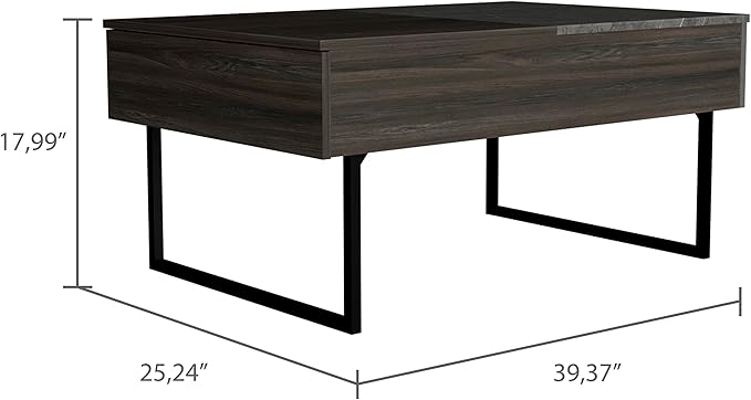 Sleek Coffee Station with Lift Top & Drawer - / Onyx Combo - Compact Home Office & Kitchen Storage