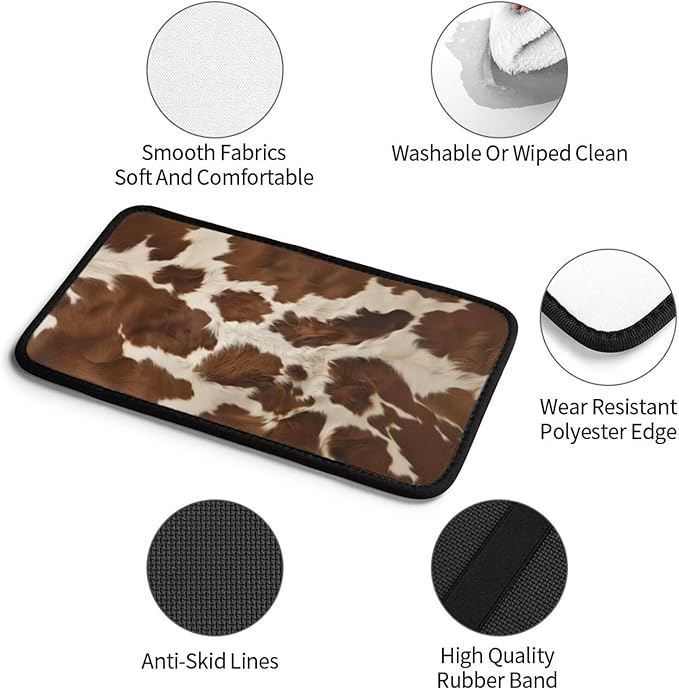 Car Center Console Cover Brown Animal Print Armrest Cover Cushion Cow Cute Universal Car Armrest Seat Box Pad Car Interior Accessories Protector for Vehicle, SUV, Truck, Sedans