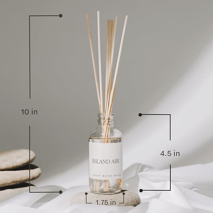 Sweet Water Decor Be Still & Know Clear Reed Diffuser Set – Aromatherapy Home Fragrance with Sea Salt, Jasmine, Cream & Wood Notes – Long-Lasting Scent for Bedroom & Bathroom – Lasts Up to 4 Months