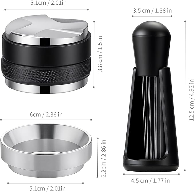 Shoxil Espresso Tools Kit – 51mm 2-in-1 Distributor & Tamper, WDT Tool with Needles, Magnetic Dosing Funnel, Espresso Tamper, Espresso Machine Accessories