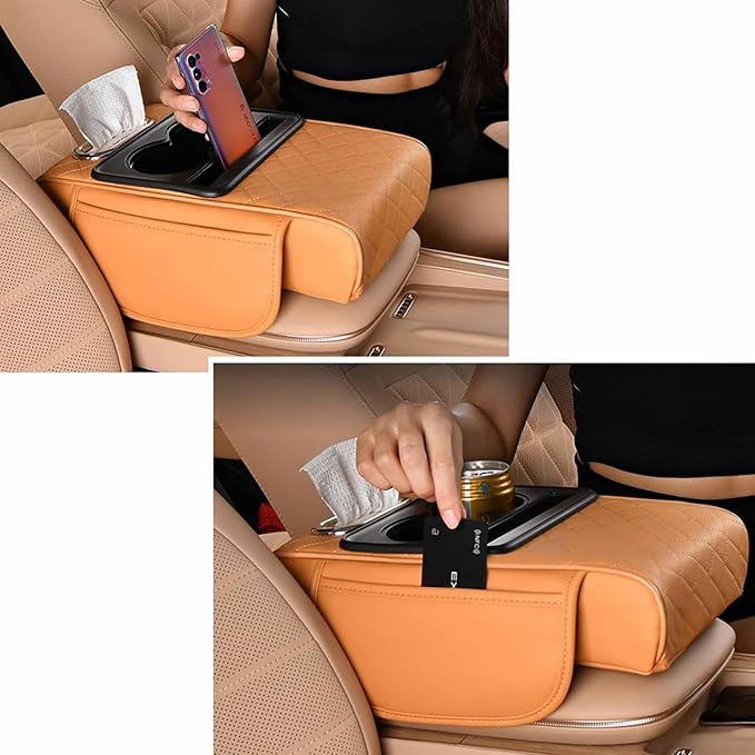 Car Armrest Cushion for Benz SLK 1998-2006,5-in-1 Center Console Cover Gel Center Console Pad with Memory Foam, Non-Slip Comfort Elbow Rest for Long Drive,34 * 17.5 * 7black