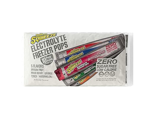 Sqwincher Zero Sugar Hydration Bundle with Lemonade Drink Mix (50 Pack) and Assorted Flavor Freezer Pops (50 Count)