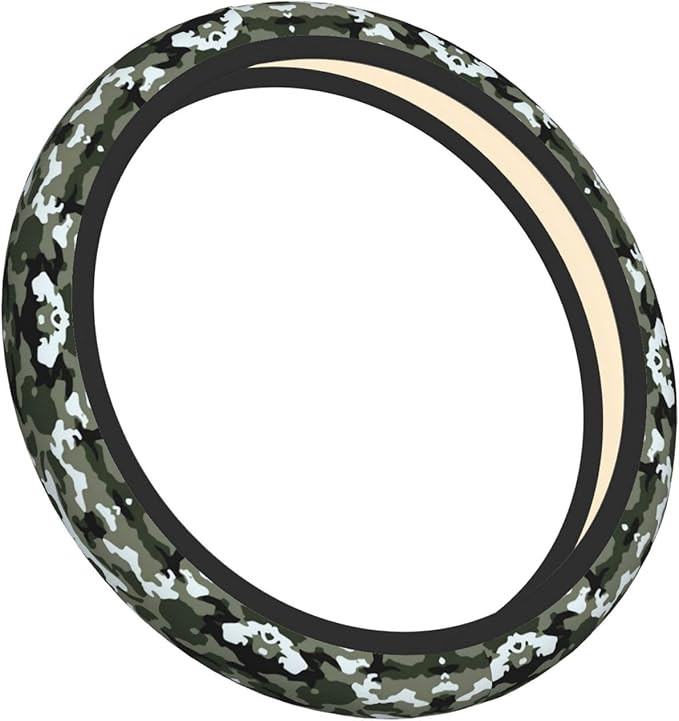 Camouflage Print Car Steering Wheel Cover, 15 Inch Steering Wheel Cover Stylish Decor for Most Cars