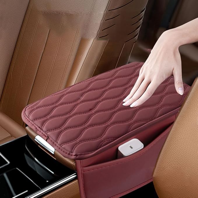 Car Armrest Pad for BMW M4 Competition Convertible Coupe F83 F82 G82, Waterproof Center Console Cushion Pad Cover Armrest Storage Box Mat Protection Interior Accessories,A-Black