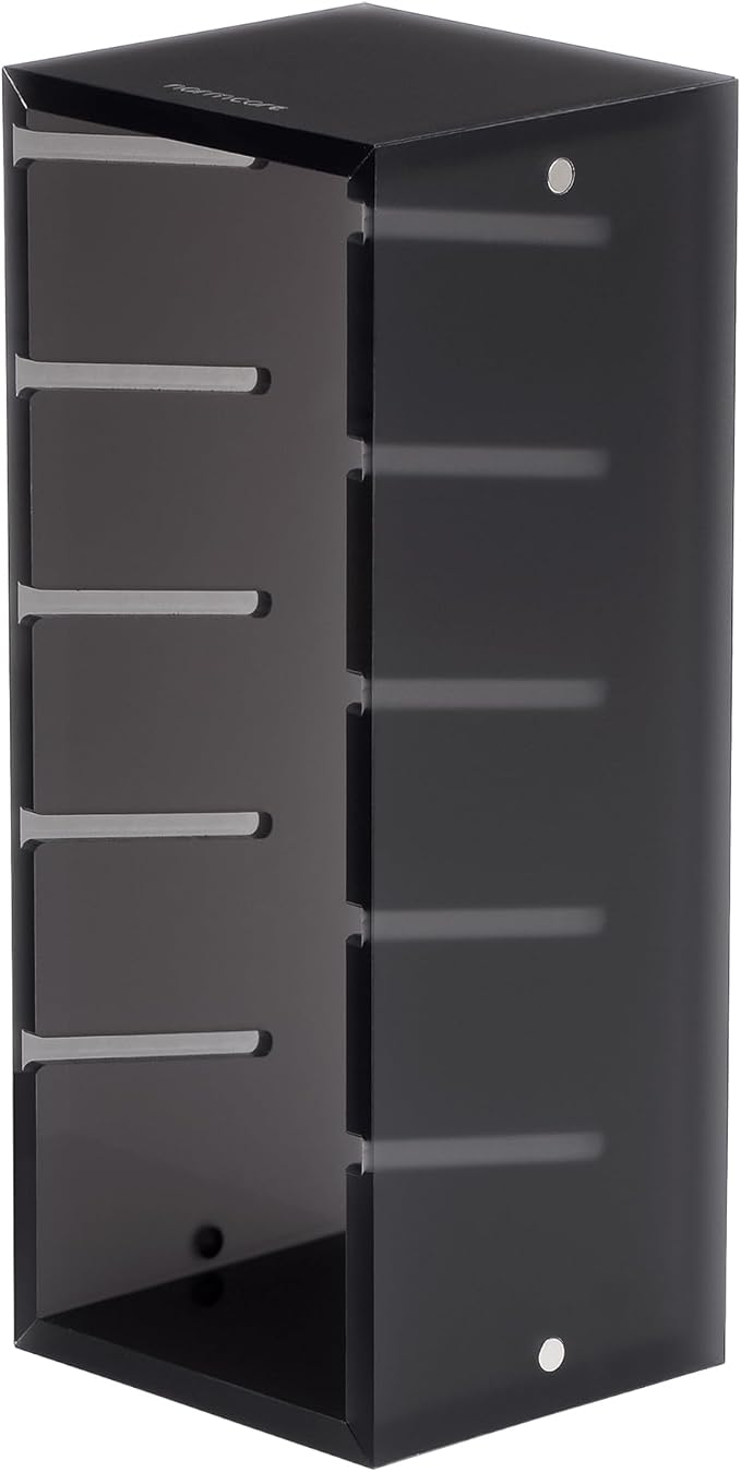 Normcore 51mm Espresso Filter Basket Stand, Holds 5 Espresso Filter Basket Rack Storage Holder Acrylic Stand for 51mm Portafilter Baskets, Frosted Black