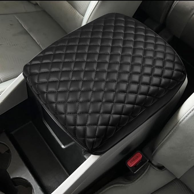 DEYTOP Center Console Cover for Honda Pilot 2009-2015 Armrest Cover for Honda Pilot 2009 2015 Accessories Anti-Scratch Leather Armrest Pad Protector (Black, Style 2)