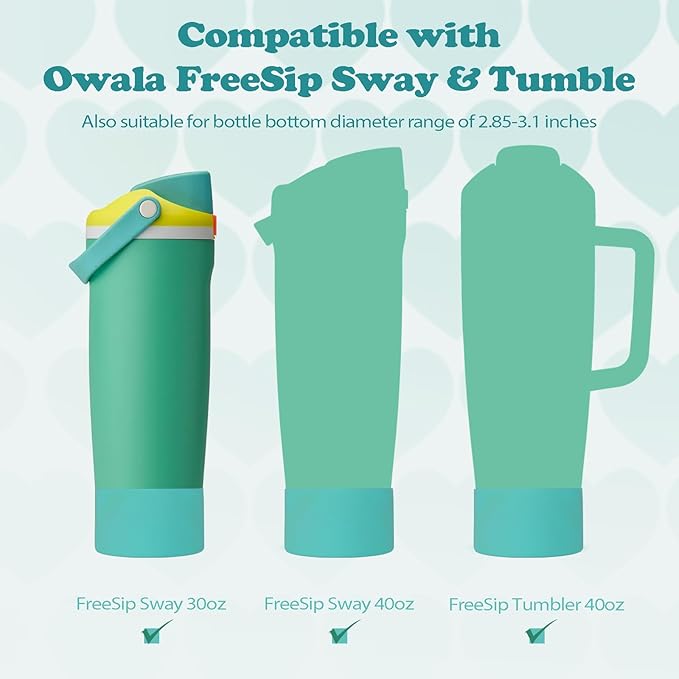 2PCS Silicone Boots for Owala 30oz & 40oz FreeSip Sway Bottles & Tumblers – Non-Slip, Scratch-Resistant, Stability Enhancer for Owala Accessories (Summer Soiree)