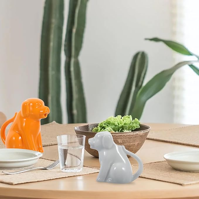 Ceramic Small Milk Pot with Handle - Cartoon Animal Mini Creamer Cup for Coffee Milk Tea Sauce Serving - Compact Kitchen Dining Accessory 3.14X2.95X1.77In