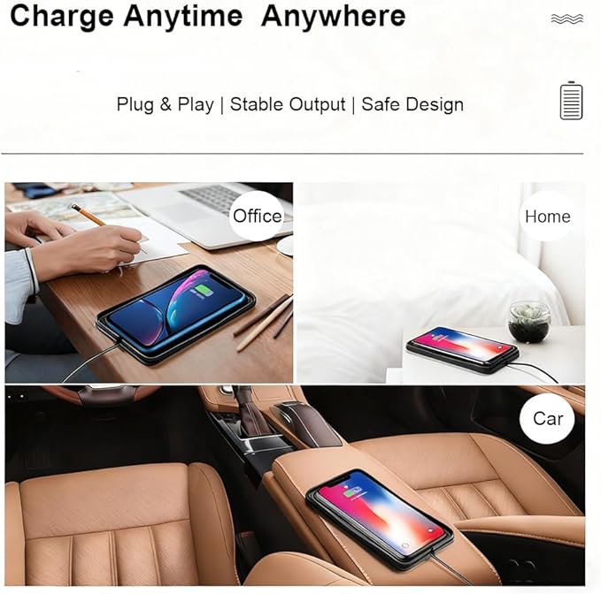 Car Charger for Ram 1500 Big Horn Laramie Rebel TRX, Non Slip Wired Adapter Charger for Car, Fast Charging Mat, Wired Adapter Car Charging Pad, Phone Charger, Car Accessories,30cm Cable USB