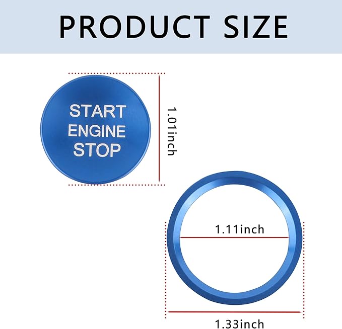 6 Ports Fast Car Charger + Car Push Start Button Cover,Car Cigarette Lighter USB Charger (PD+QC3.0) Compatible with iphone13/14/15 & Most Android Models,Car Must Haves USB C Car Charger