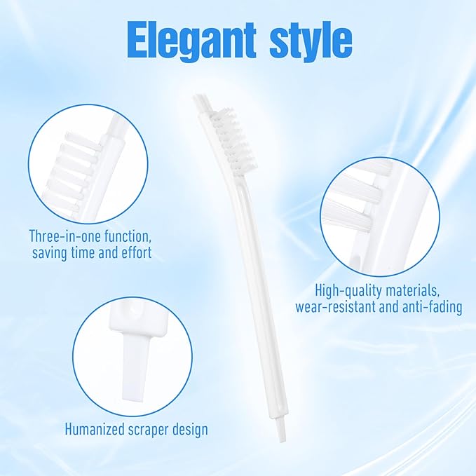 3 Packs Juicer Cleaning Brush, Soy Milk Maker Deep Clean Brush Crevice Tool Set Small Scrub Brushes for Toaster Sink Tile Grout Grater, Small Cleaning Supplies Gadgets White