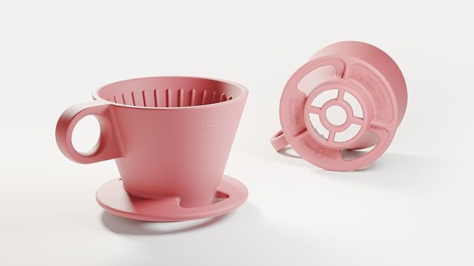 Verve Dwell Dripper Pour Over Coffee Maker Set, Non-Electric Coffee Dripper, Manual Brew Maker (Pink)