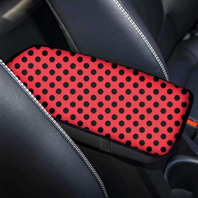 Produced Red Wave Spot Auto Center Console Pad Neoprene Car Armrest Seat Box Cover Protector Universal Fit