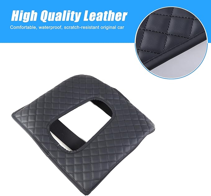 Center Console Armrest Cover for Cadillac Escalade 2015 2016 2017 2018 2019 2020 Accessories, Leather Armrest Lid Cushion Pad, Armrest Seat Box Cover Mat (Style A)