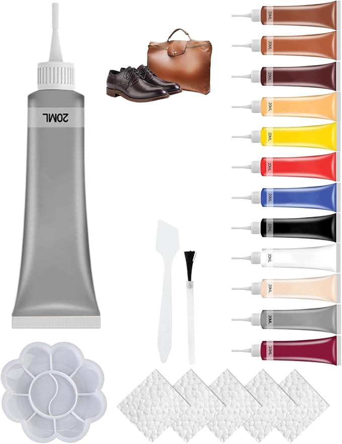 2026 Upgraded Advanced Leather Repair Gel, Multifunctional Leather Repair Kit for Car Seat Vinyl Repair Kit, Professional Leather Repair Coloured Cream Gel, Couch and Jacket Repair Kit (Grey*)