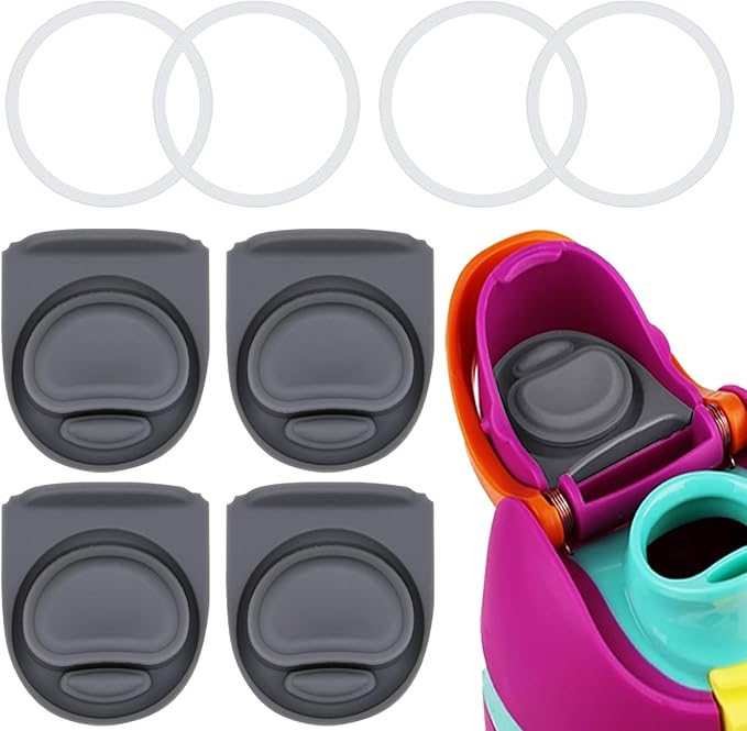 4 Sets Replacement Silicone Stopper and O Ring Gasket Compatible with Owala FreeSip 24oz 32oz,Water Bottle Lid Insert Cap Rubber Seal Parts for Owala 16/19/24/32/40oz Mouthpiece Piece Accessories