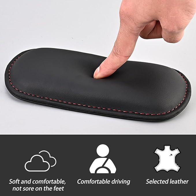 Car Knee Cushion, Leather Memory Foam Vehicle Center Console Knee Rest Cushion Pad, Soft Comfort Auto Door Armrest Leg Elbow Support Pillow, Universal for Vehicles (Beige)