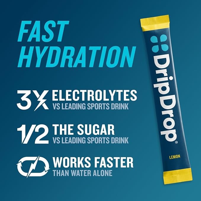 DripDrop Hydration Packets - Bold Variety Pack - Single Serve Electrolytes Powder Drink Mix - Watermelon, Berry, Lemon, Orange - Non-GMO, Gluten Free, Vegan - 80 Sticks